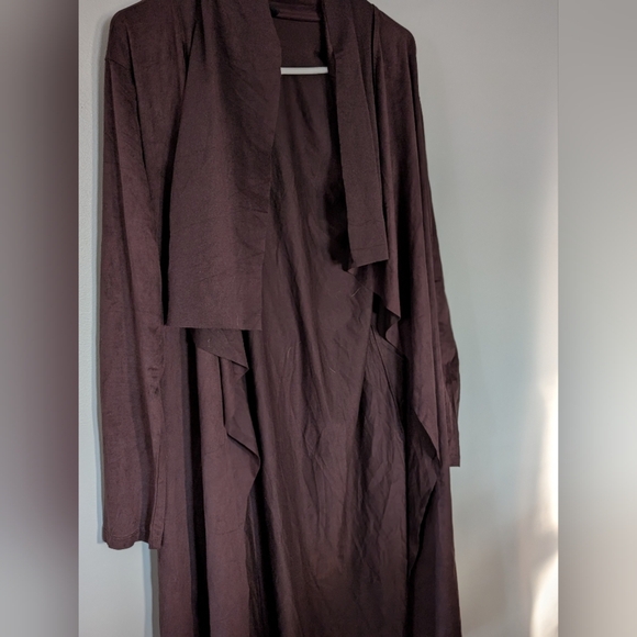 Faux Suede wrap cardigan - Picture 8 of 9